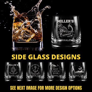 Personalized Whiskey Glass Fisherman Gift